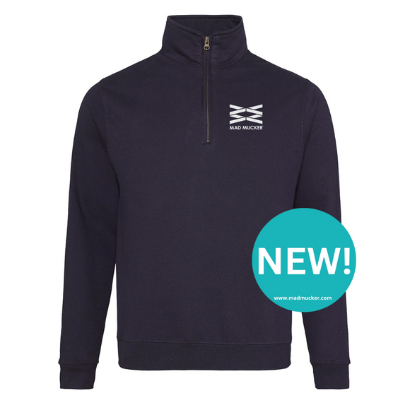 Arias Mid 1/4 Zip Neck Sweat - French Navy